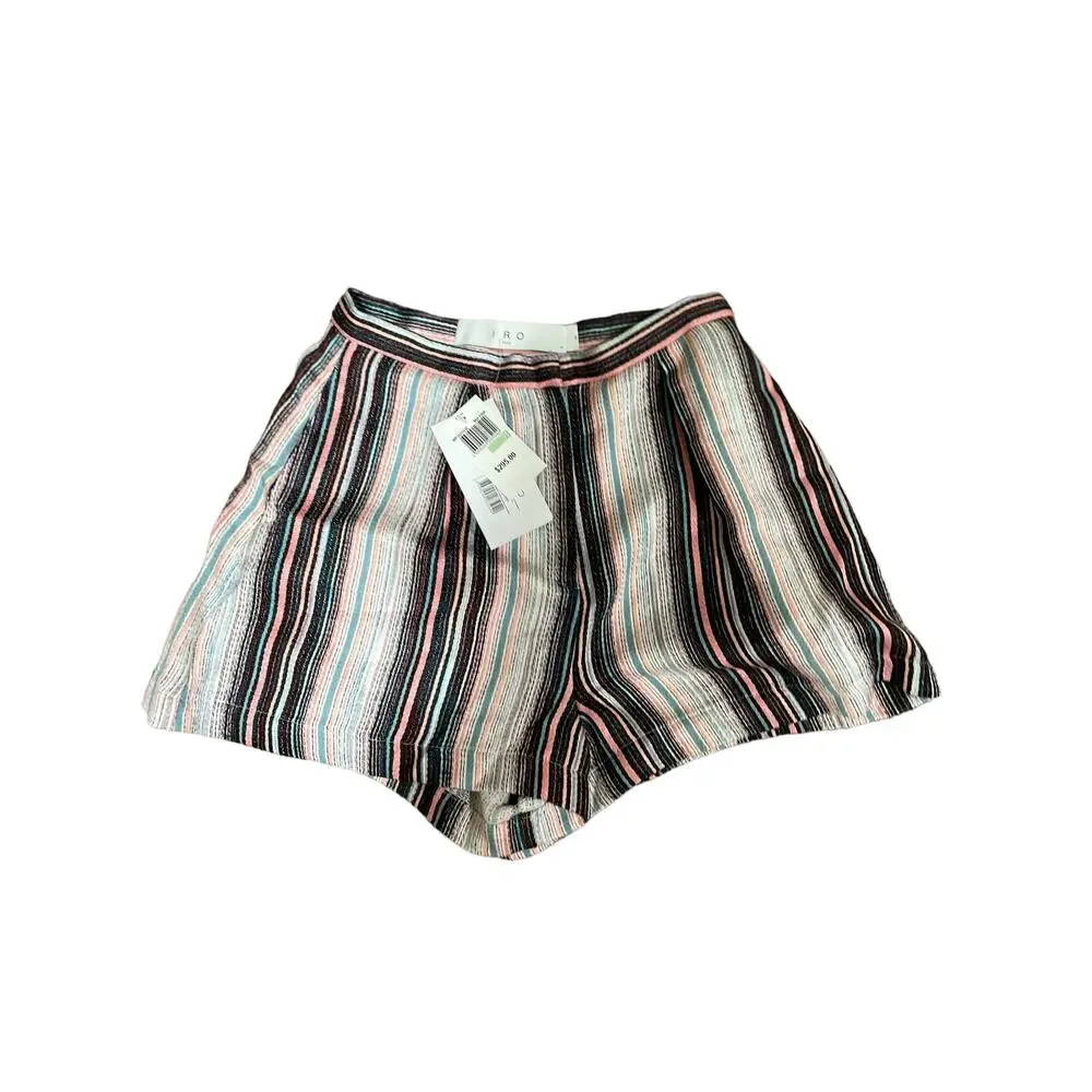 IRO Tolie Pleat Front Short Stripe High-Waist‎ Shorts